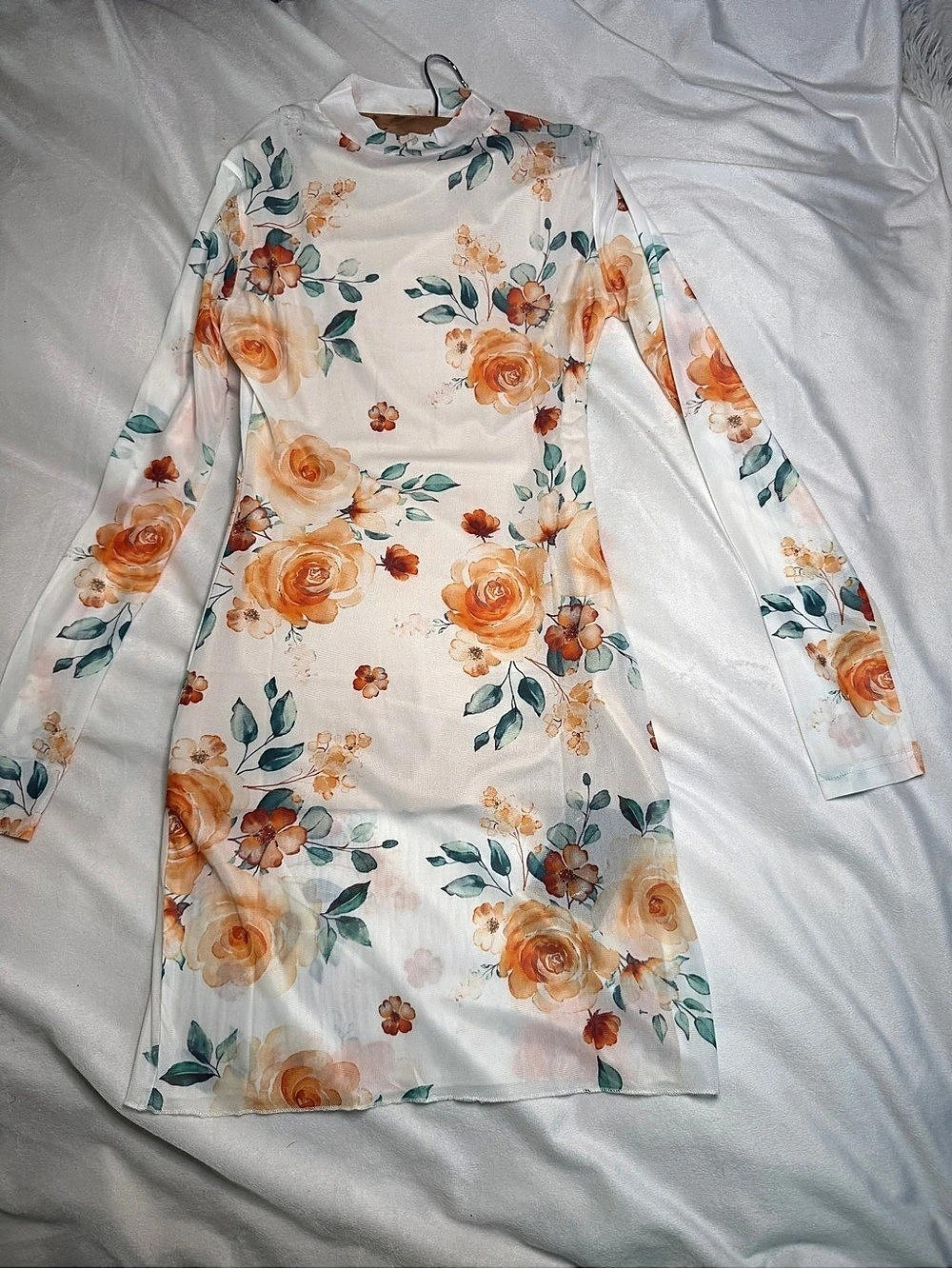 Amour Floral Long Sleeve Mini Dress NWT